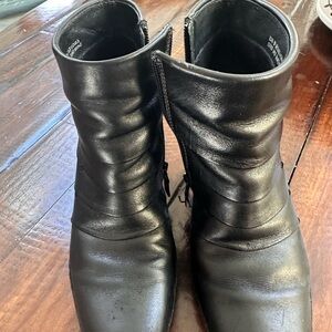 Clarks Elegant Black Leather Booties